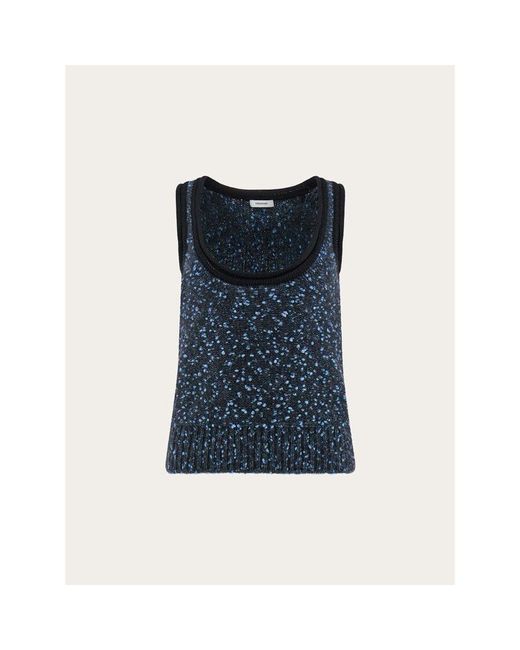 Ferragamo Blue Speckled Sweater