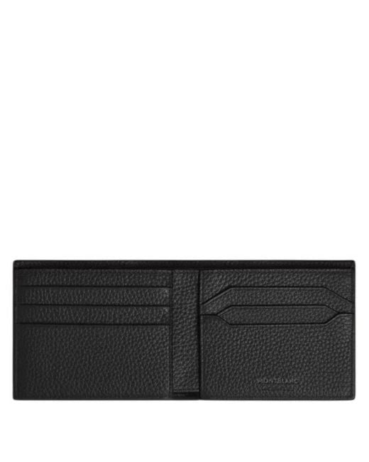Montblanc Black 6Cc Grain Leather Wallet for men