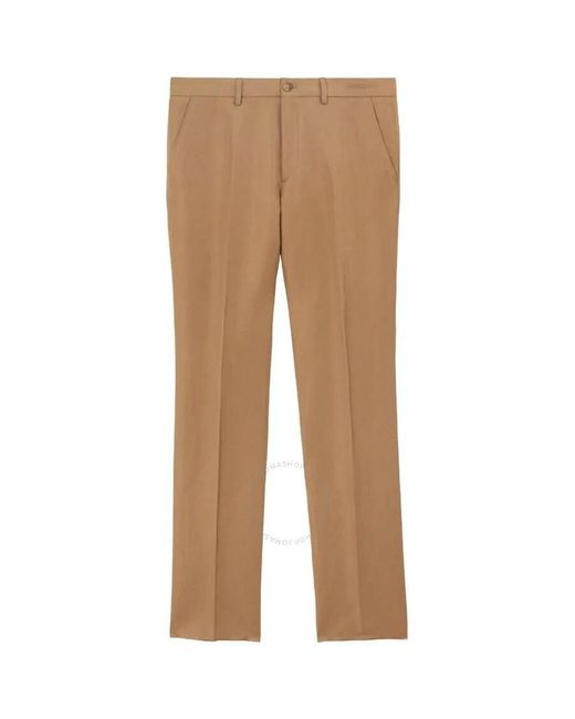 Burberry Brown Wool Linen Tailored Savile Trousers for men
