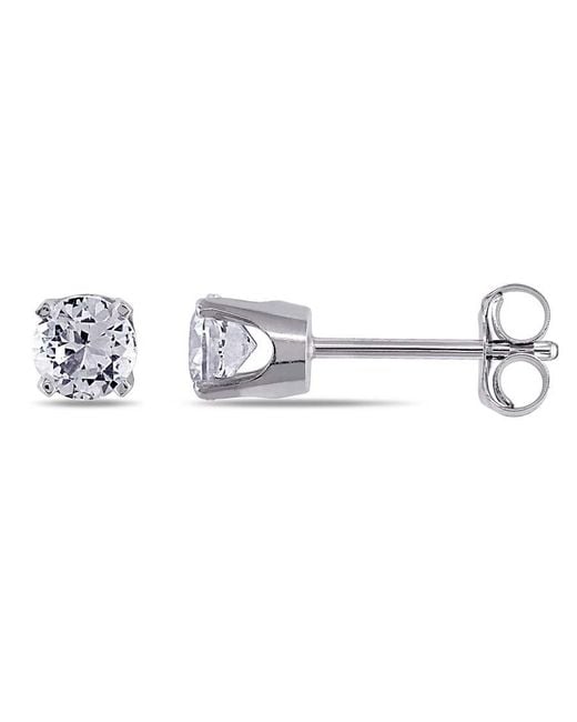 Amour Metallic Created Sapphire Stud Earrings