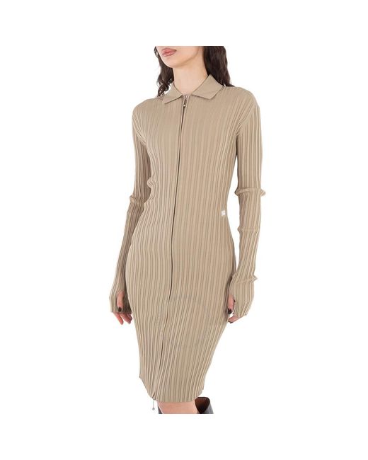 Burberry Natural Ekd Logo Viscose-Blend Dress