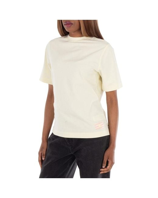Burberry Yellow Ekd-Logo Cotton T-Shirt