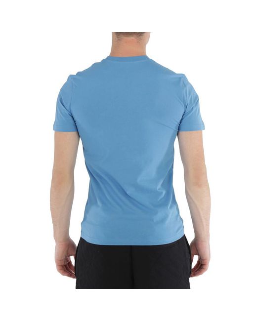 Moschino Blue Logo Print Cotton Jersey T-shirt for men