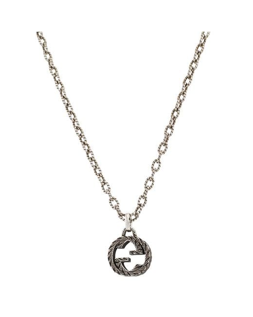 Gucci Metallic Ladies Aged Interlocking G Necklace