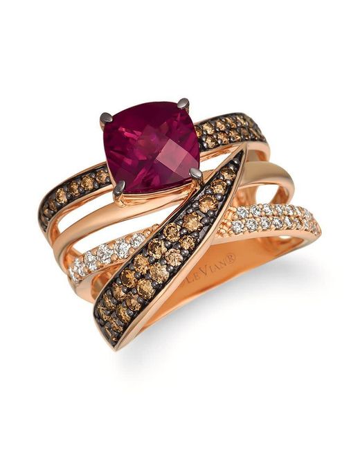 Le Vian Pink Ladies Raspebrry Rhodolite Gladiator Rings Set for men