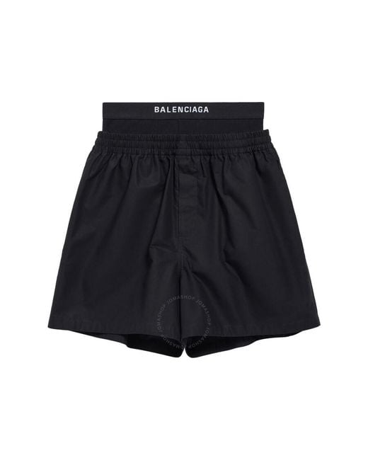 【送料&関税込】Balenciaga Shorts In Black Cotton Balenciaga - Black Cotton Logo Shorts | Childrensalon Outlet