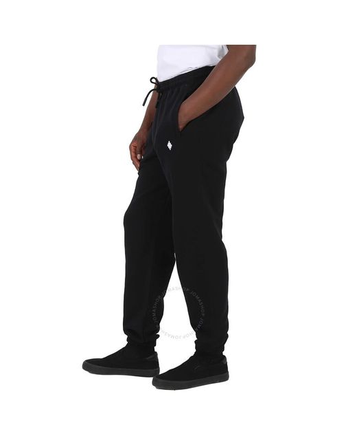 Marcelo Burlon Black White Cross Logo-print Cotton Track Pants for men