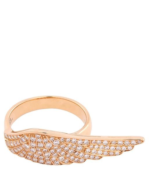 Garrard Pink 18K Rose Diamond Wings Reflection Ring