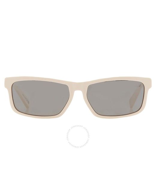 Dior White Grey Rectangular Sunglasses Ider S2u Dm40058u 25c 57 for men