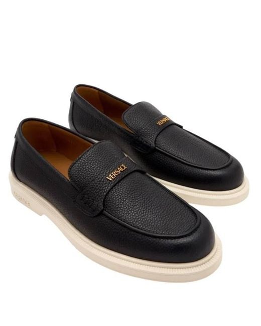 Versace Black Giuliano Loafers, Brand Size 42 Us for men