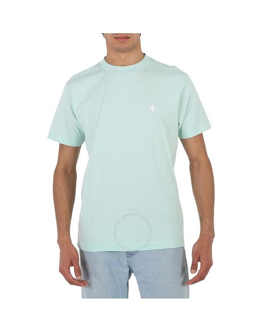 Marcelo Burlon Blue Cross Logo Regular Cotton T-shirt for men