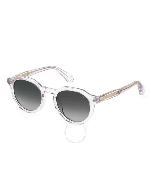Philipp Plein Metallic Grey Gradient Oval Sunglasses Spp002m 0880 51 for men