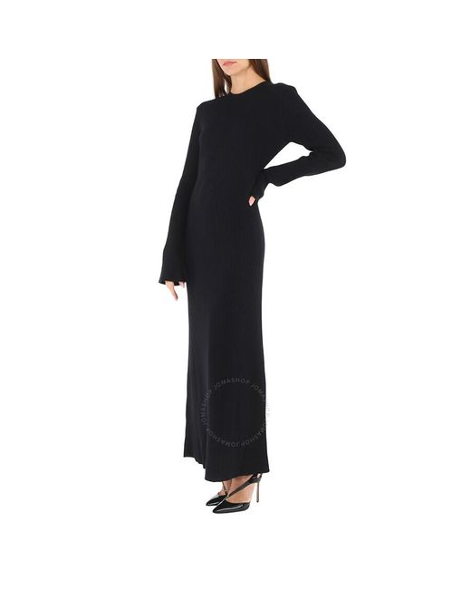 Chloé Black Long Knitted Wool And Cashmere Dress
