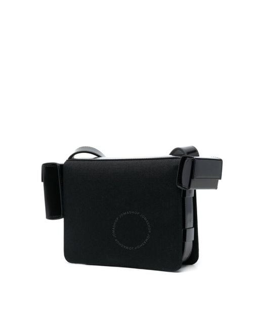 Ferragamo Black Multi-Pocket Zipped Calf Leaather Shoulder Bag for men