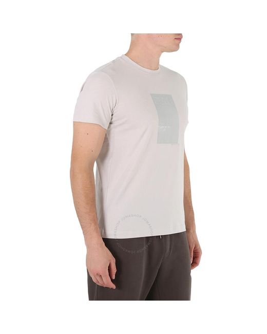Calvin Klein White Stratus Logo Box Print Cotton T-shirt for men