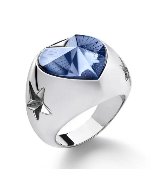 Baccarat Blue 'Etoile De Mon Coeur' Crystal Ring Size 5.75 2813090