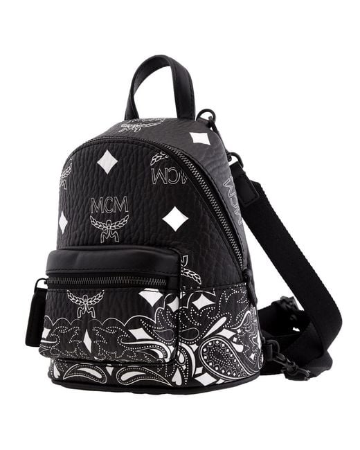 MCM Black Stark Bandana Vi Mini Backpack