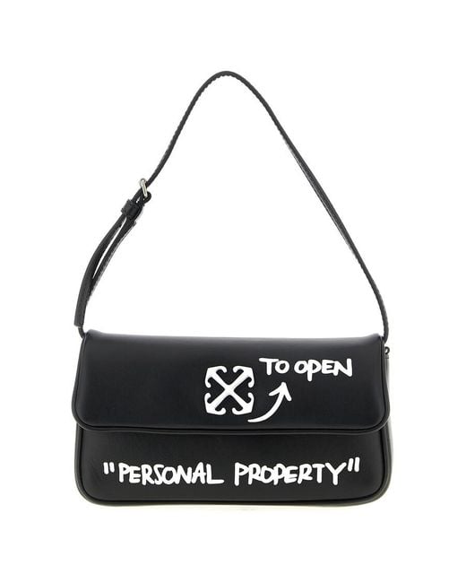 Off-White c/o Virgil Abloh Black Jitney Quote 0.7 Shoulder Bag