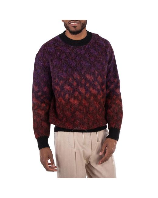 Boss Purple Long Sleeve Wool Sweater for men