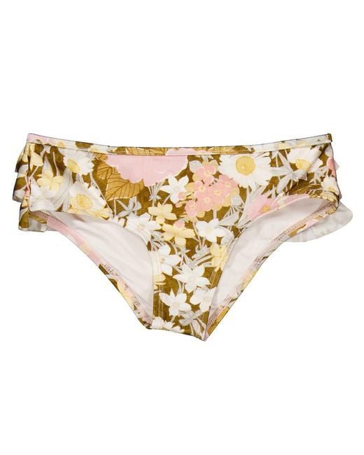 Zimmermann Natural Girls Pop Frill Swimsuit Brief, Size 4Y