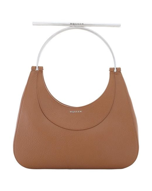 McQueen Brown Ladies Pecan T-Bar Bag