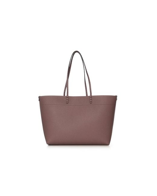 Fendi Brown Medium Roll Leather Shopping Bag