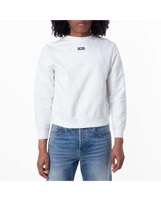 Gcds White Long Sleeve Sweatshirt for men