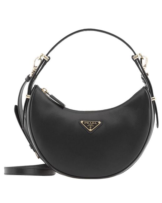 Prada Black Arque Re-Nylon And Brushed Leather Hybrid Shoulder Bag for men