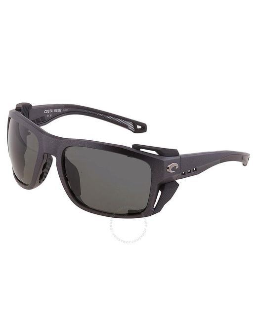 Costa Del Mar Gray King Tide 8 Grey Polarized Glass Wrap Sunglasses 6s9111 911104 60 for men