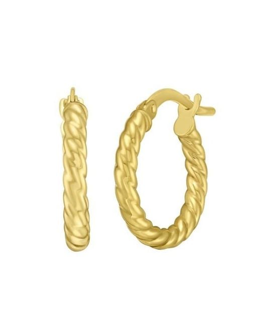 Tresorra Metallic 14K Twisted Small Hoop Earrings
