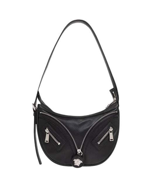 Versace Black Small Repeat La Medusa Hobo Bag for men