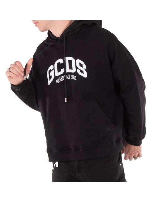 Gcds Black Lounge Logo 1988 Cotton Hoodie for men