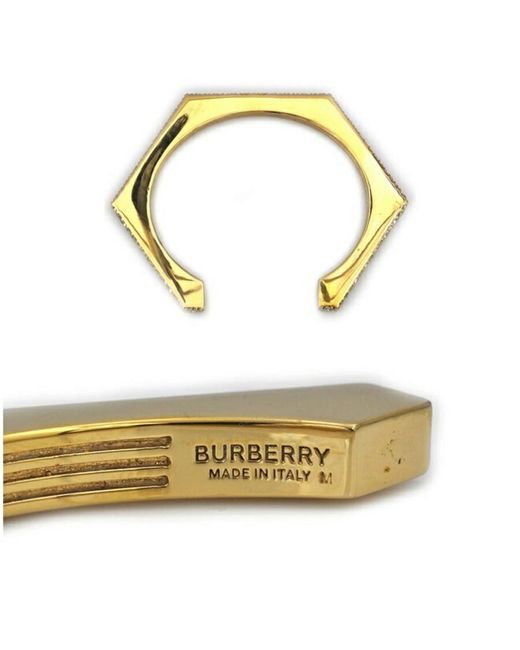 Burberry Metallic Gold Finish Bolt Cuff Bangle
