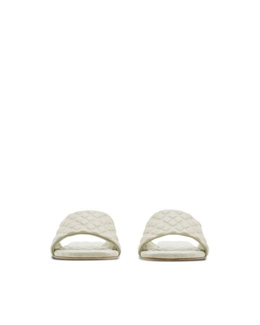 Burberry Natural Logo Embossed Quilted Leather Sandals, Brand Size 36 (Us