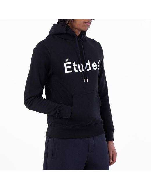 Etudes Studio Blue Klein Logo Print Cotton Hoodie for men