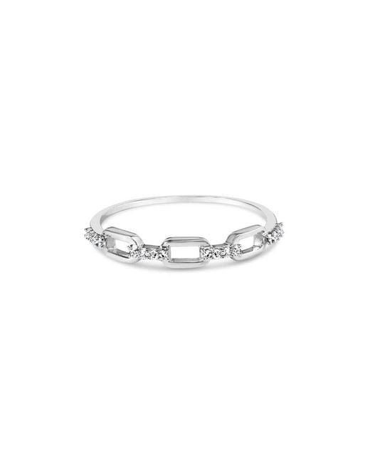 Haus of Brilliance White 925 Sterling Diamond Accent Paperclip Band Ring (I-J Color, I2-I3 Clarity)
