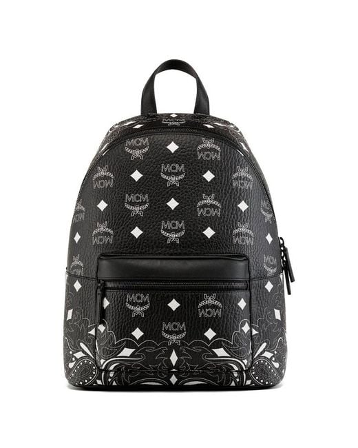 MCM Black Stark Bandana Vi Mini Backpack