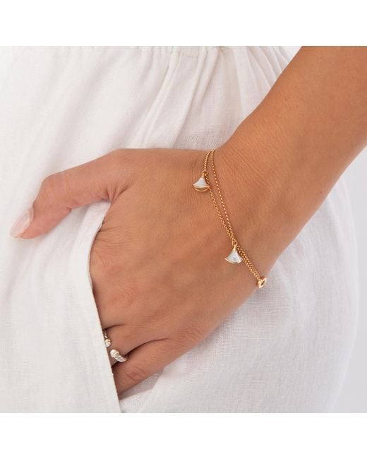 BVLGARI Metallic 18K Rose Mother Of Pearl Diva's Dream Bracelet