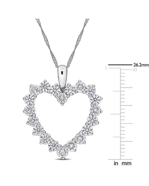 Created Forever Metallic 2Ct Tw Lab-Grown Diamond Open Heart Pendant With Chain