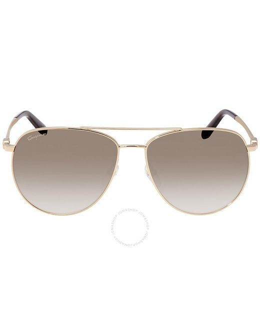 Ferragamo White Ferragamo Grey Gradient Pilot Sunglasses Sf157s 717 60