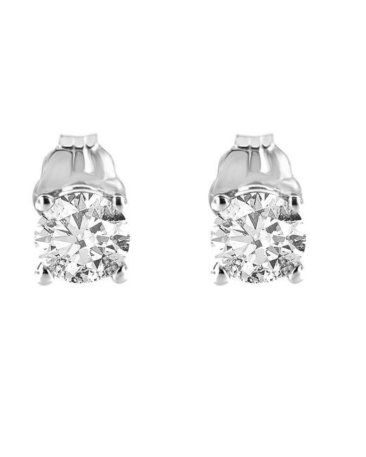 Haus of Brilliance Metallic Ags Certified 14k White Gold 1.0 Cttw 4-prong Set Brilliant Round-cut Solitaire Diamond Push Back Stud Earrings