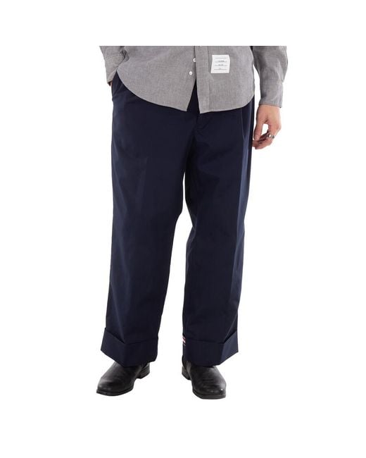Thom Browne Blue Rwb-Stripe Tailored Trousers, Brand Size 2 for men