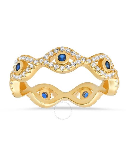 Kylie Harper Metallic 14k Yellow Gold Over Silver Cz Evil Eye Eternity B