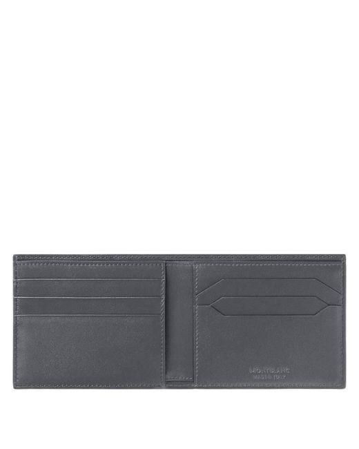Montblanc Gray Meisterstuck 6Cc Leather Wallet for men