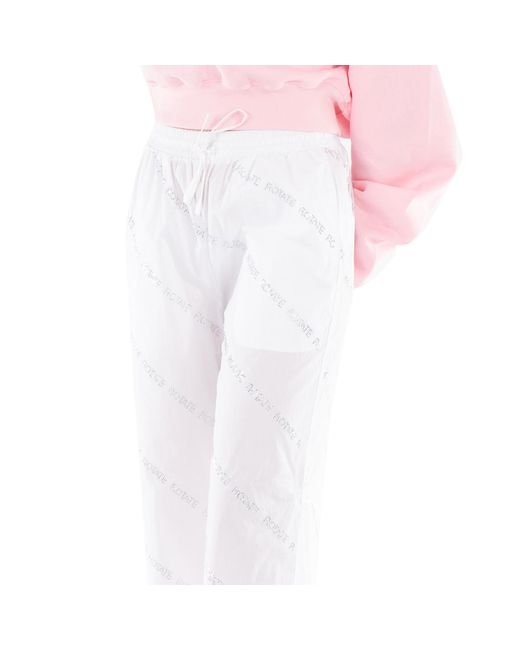ROTATE BIRGER CHRISTENSEN White Ladies Bright Comb Crystal Poplin Pants
