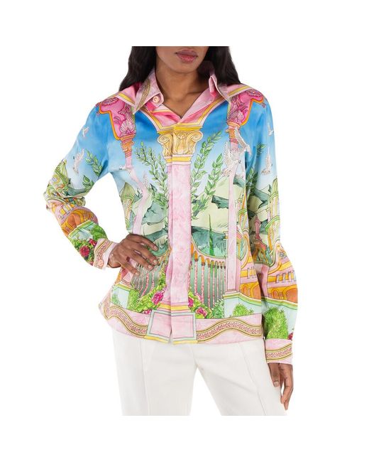 Casablanca Blue Le Jardin Ideal-Printed Shirt