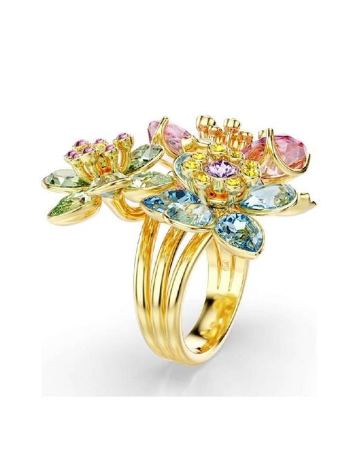 Swarovski Idyllia Multicolored Flower Ring, Size 60