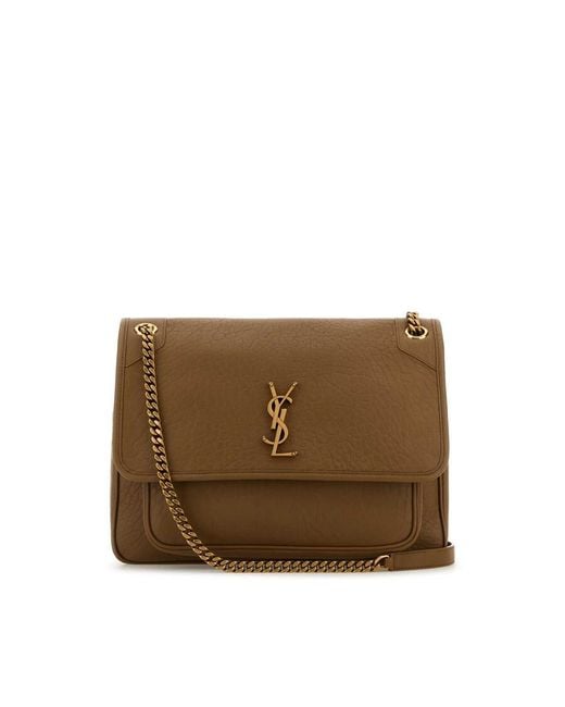 Saint Laurent Brown Camel Leather Large Niki Bag