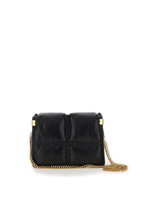 Burberry Black Quilted Chain-Link Snip Crossbody Bag