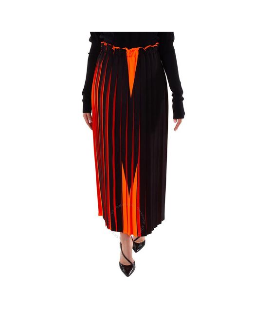 MM6 by Maison Martin Margiela Orange Mm Bicolor Pleated Skirt